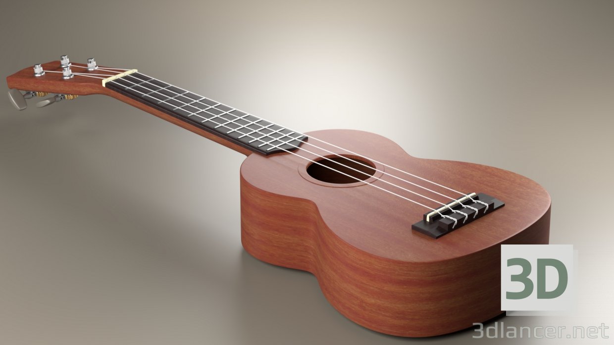 3D Modell Gitarre-Ukulele - Vorschau