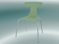Sedia impilabile REMO sedia in plastica (1417-20, plastica verde pastello, cromo)