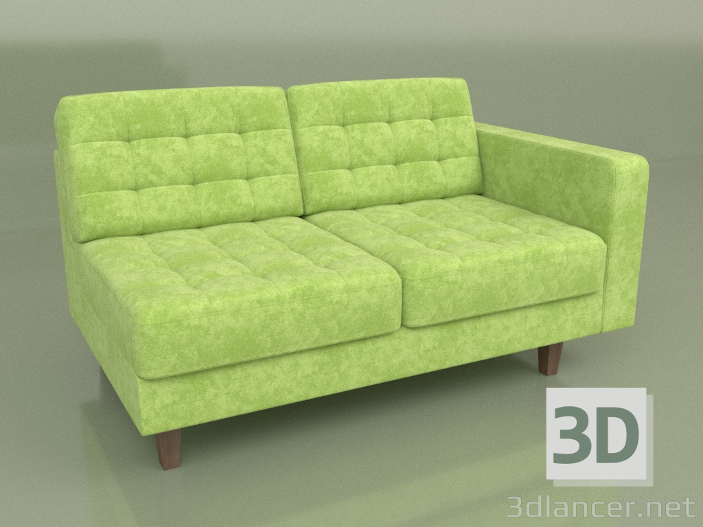 modello 3D Sezione doppia sinistra Cosmo (velluto verde) - anteprima