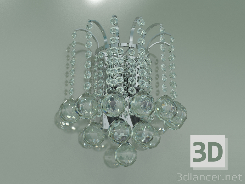 3D Modell Wandleuchte 3299-2 (chrom-klarer Kristall Strotskis) - Vorschau