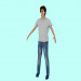 3D modeli çizgi film için genç bir adam - önizleme