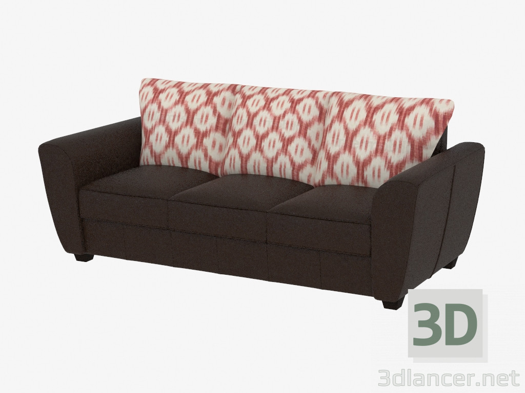 3D Modell Dreifaches Sofa mit kombinierter Polsterung (dx3) - Vorschau