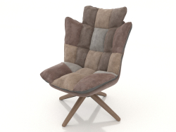 Husk style armchair (brown patchwork)