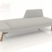 3d model Chaise longue open 186 with an armrest on the right (wooden legs) - preview