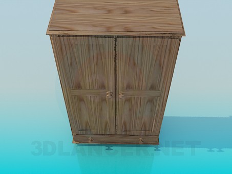 3d модель Деревянный шкаф – превью