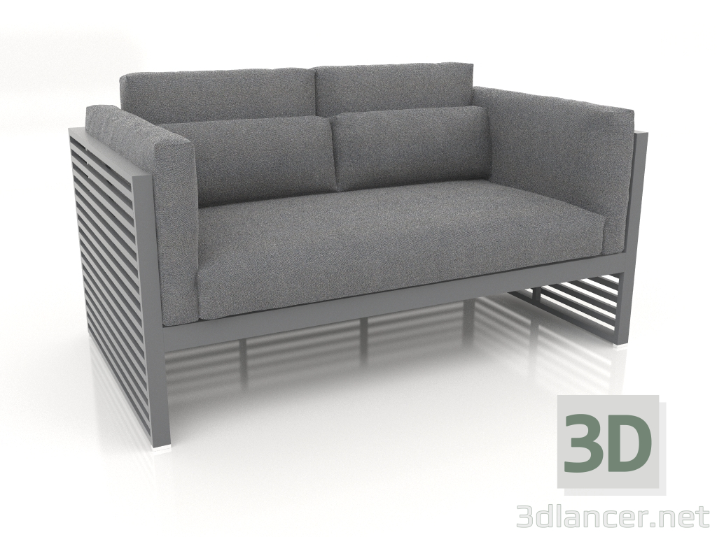 3D Modell 2-Sitzer-Sofa mit hoher Rückenlehne (Anthrazit) - Vorschau
