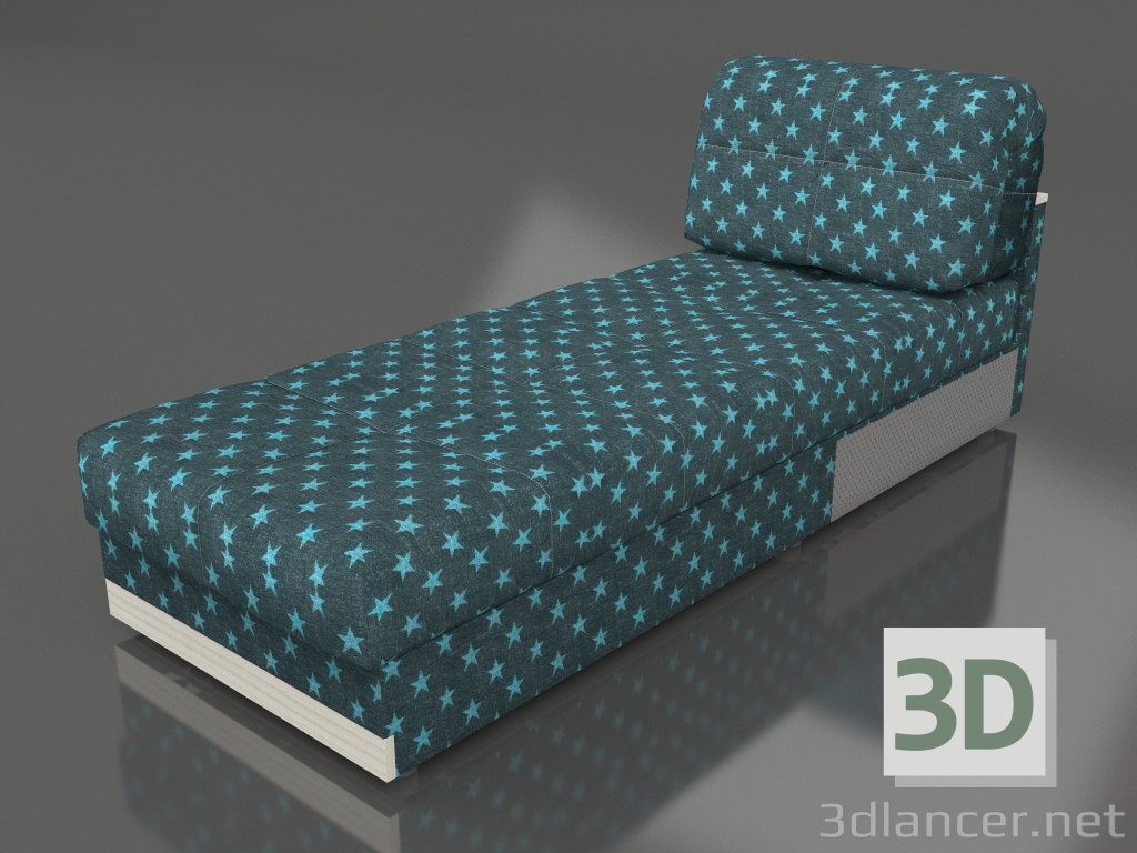 modello 3D Modulo divano Jacqueline 2 (blu) - anteprima