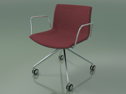 Cadeira 2057 (4 rodízios, com braços, LU1, com guarnição frontal, em polipropileno PO00412)