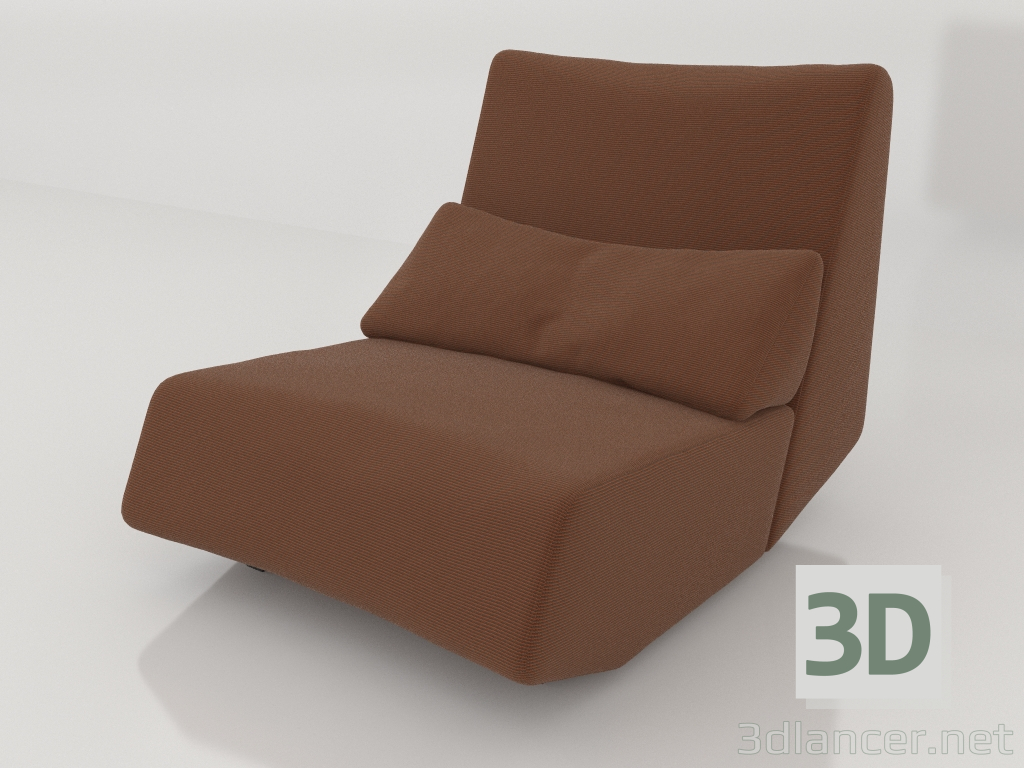 modèle 3D Canapé module M dossier haut - preview