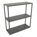 modello 3D Console rack rettangolare (METALLO, 80x30x86, 3 ripiani) - anteprima