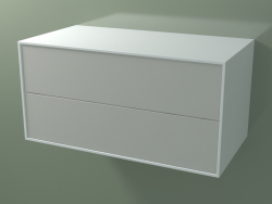 Ящик подвійний (8AUDCB01, Glacier White C01, HPL P02, L 96, P 50, H 48 cm)
