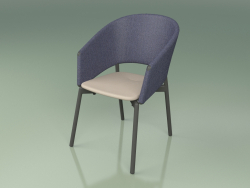 Cadeira confortável 022 (fumaça de metal, azul, toupeira de resina de poliuretano)