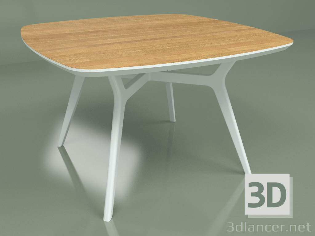 modello 3D Tavolo da pranzo Lars Oak (bianco, 1200x1200) - anteprima