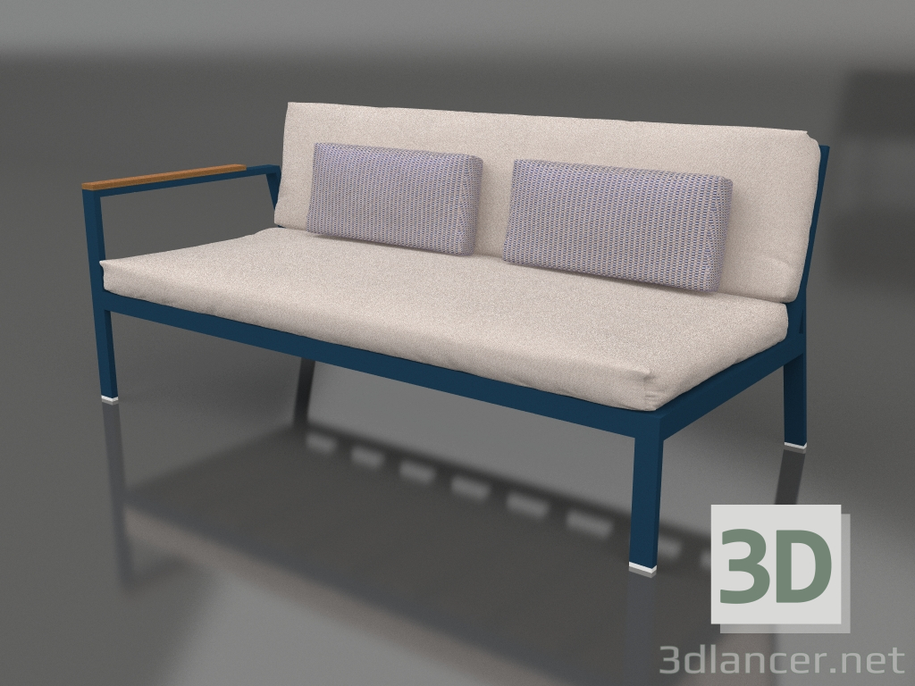 Modelo 3d Módulo de sofá, seção 1 esquerda (cinza azul) - preview