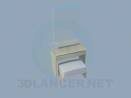 3d model Mirror, bedside-table and ottoman - preview