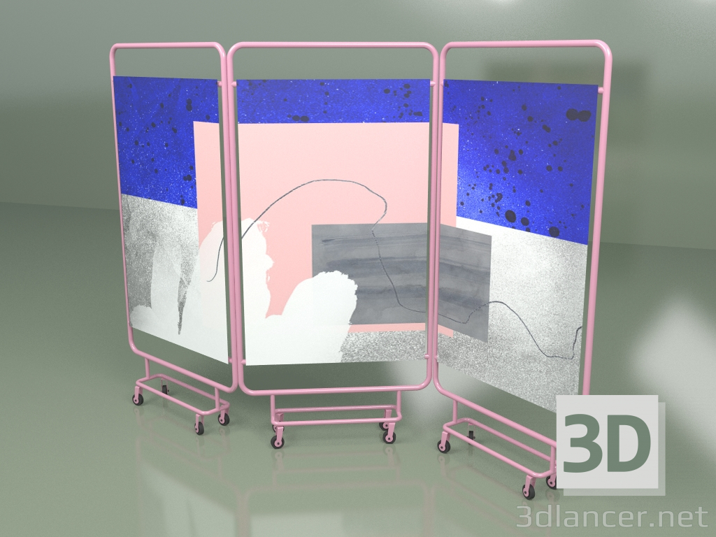 3d модель Ширма (розовый) – превью