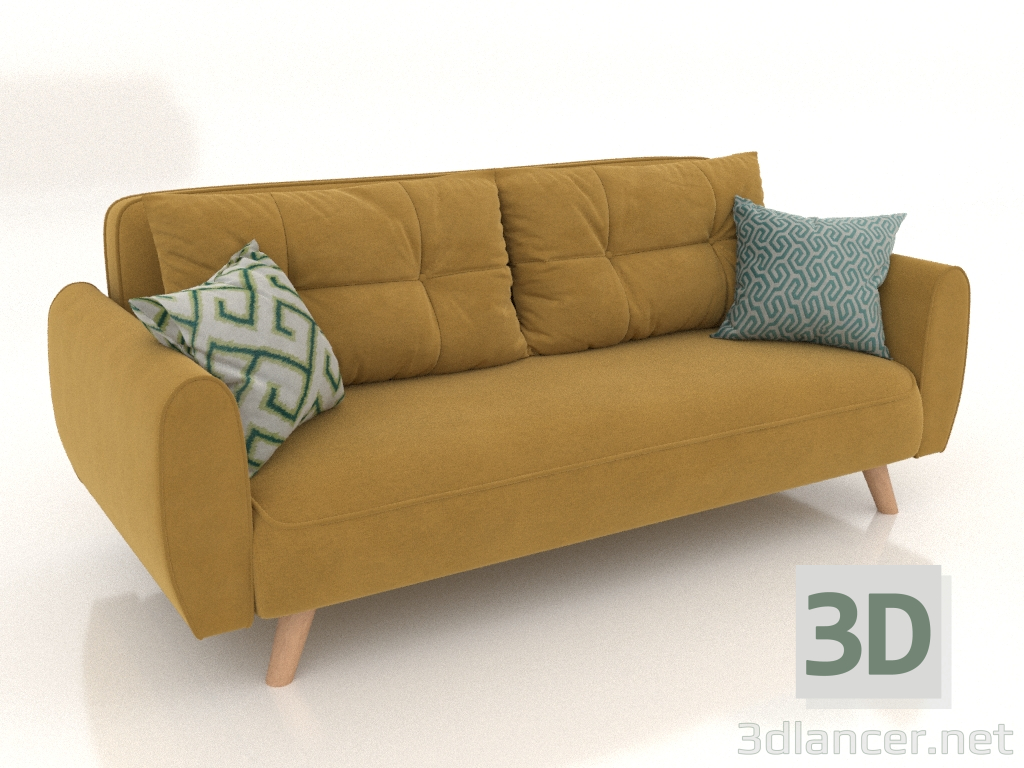 3d модель Диван-ліжко Beatrix (варіант 1, жовтий) – превью