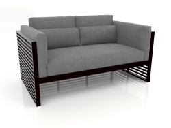 2-Sitzer-Sofa mit hoher Rückenlehne (Schwarz)