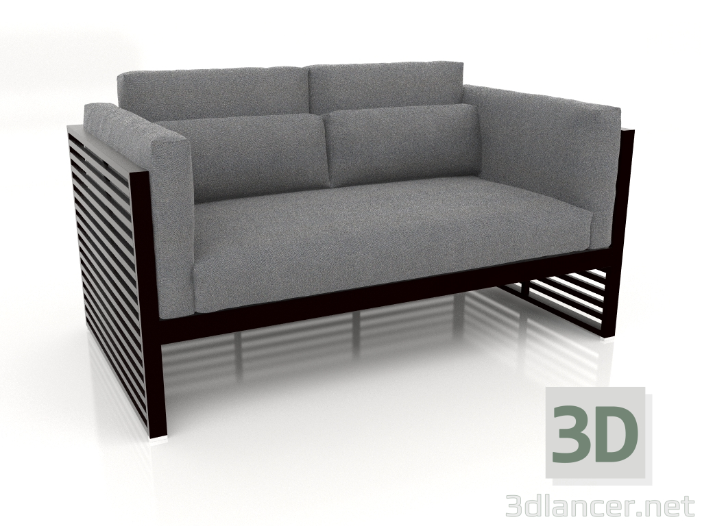 3d model 2-seater sofa with a high back (Black) - preview