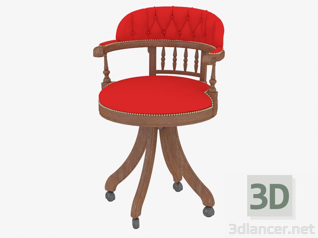 modello 3D Sedia con seduta e schienale in pelle - anteprima