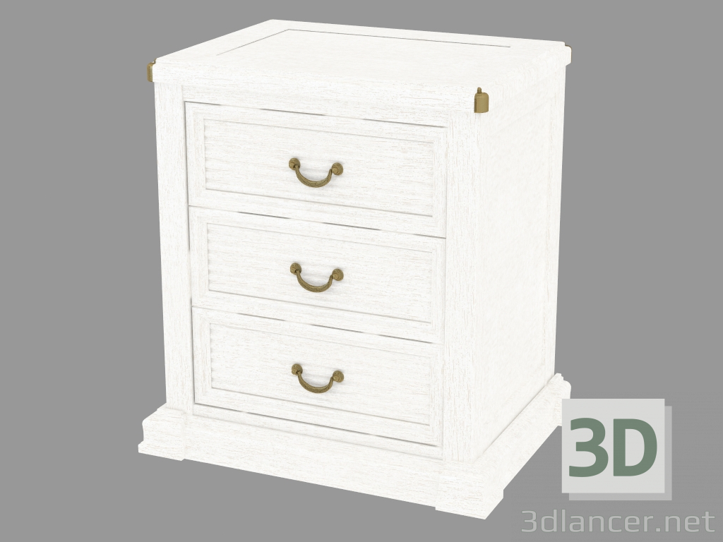 3d model Nightstand with three drawers - preview
