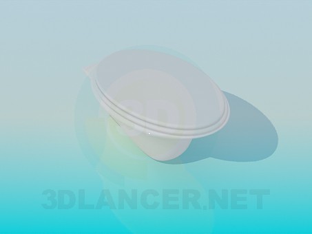 3d model Oval toilet - preview