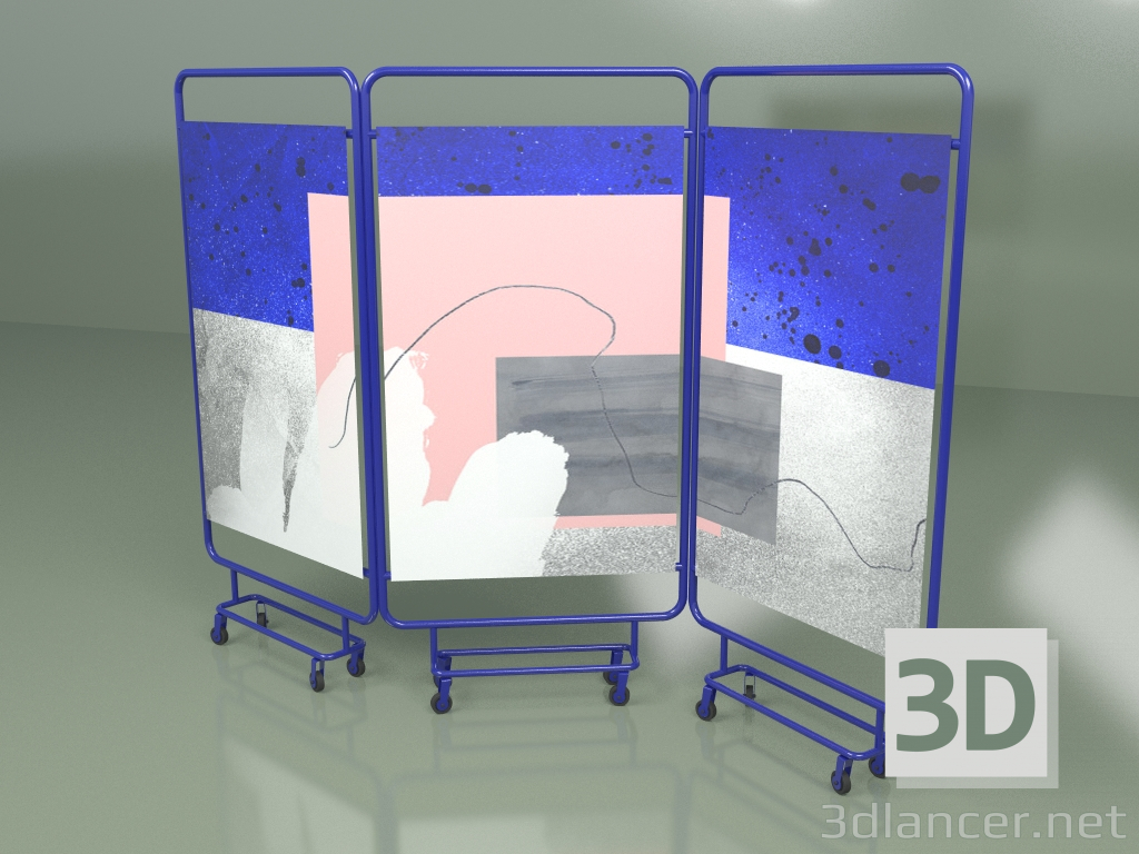 modèle 3D Écran (bleu) - preview