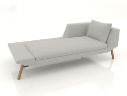 Chaise longue 207 with armrest on the right (wooden legs)