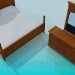 3d модель Комплект меблів у спальну кімнату – превью