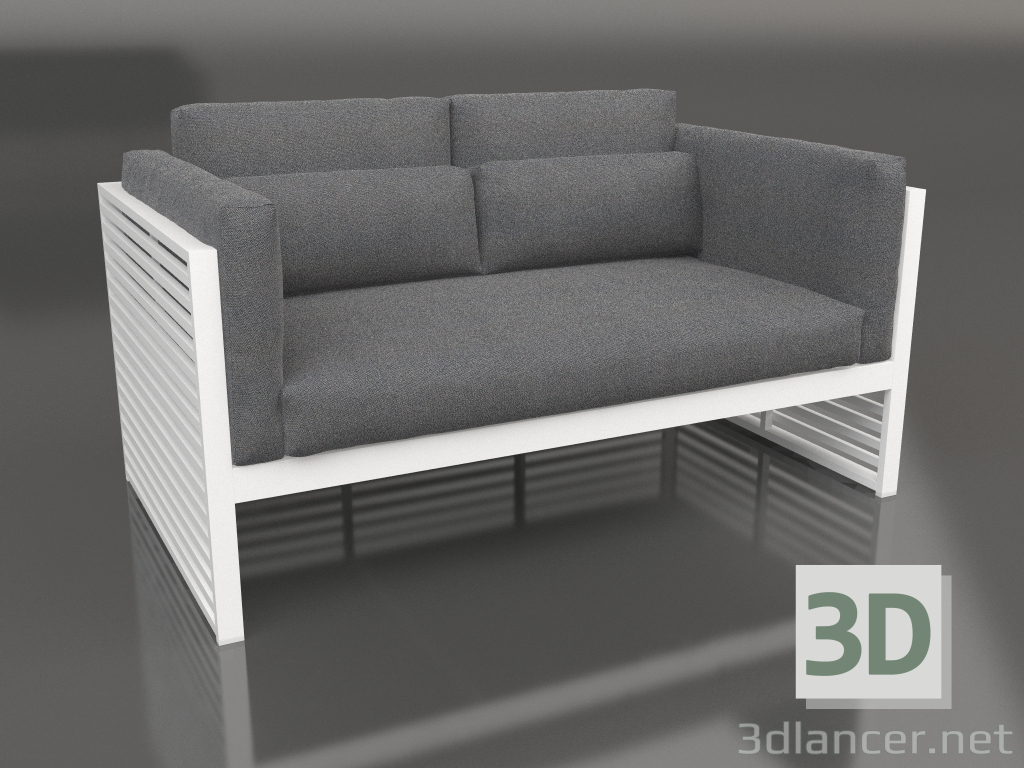 3D modeli 2 kişilik yüksek sırtlı kanepe (Beyaz) - önizleme