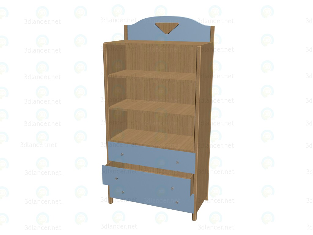 modèle 3D Bibliothèque avec tiroirs 63ÈT02 + 63FS04 - preview