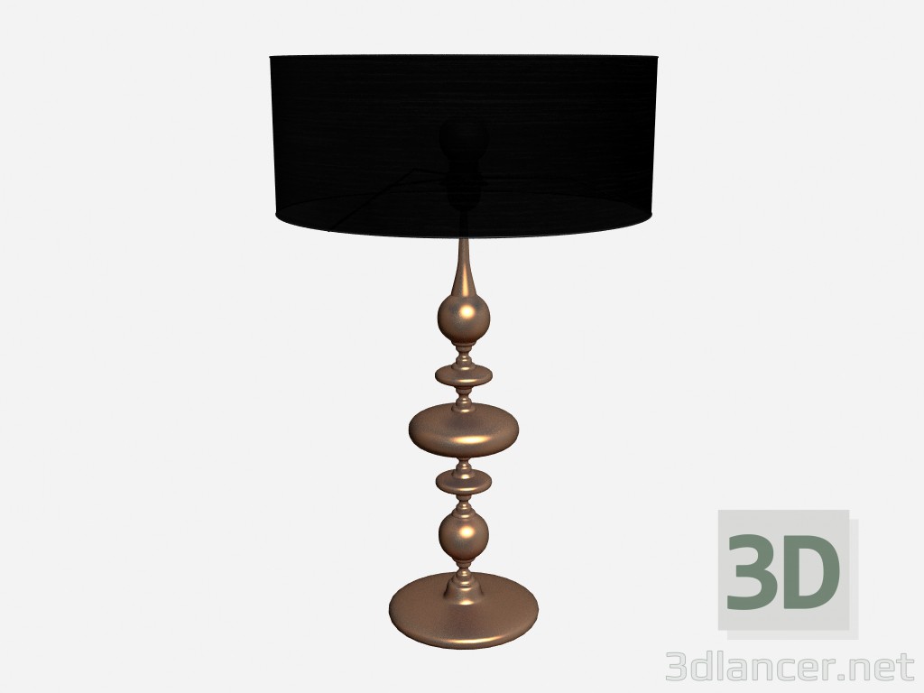 3D Modell Keramik Tischleuchte Lampe in Kupfer Blatt - Vorschau