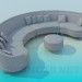 3d model Semi circular Sofa - preview