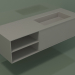 modello 3D Lavabo con cassetto e vano (06UC824D2, Clay C37, L 144, P 50, H 36 cm) - anteprima
