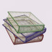 Pila de libros 3D modelo Compro - render