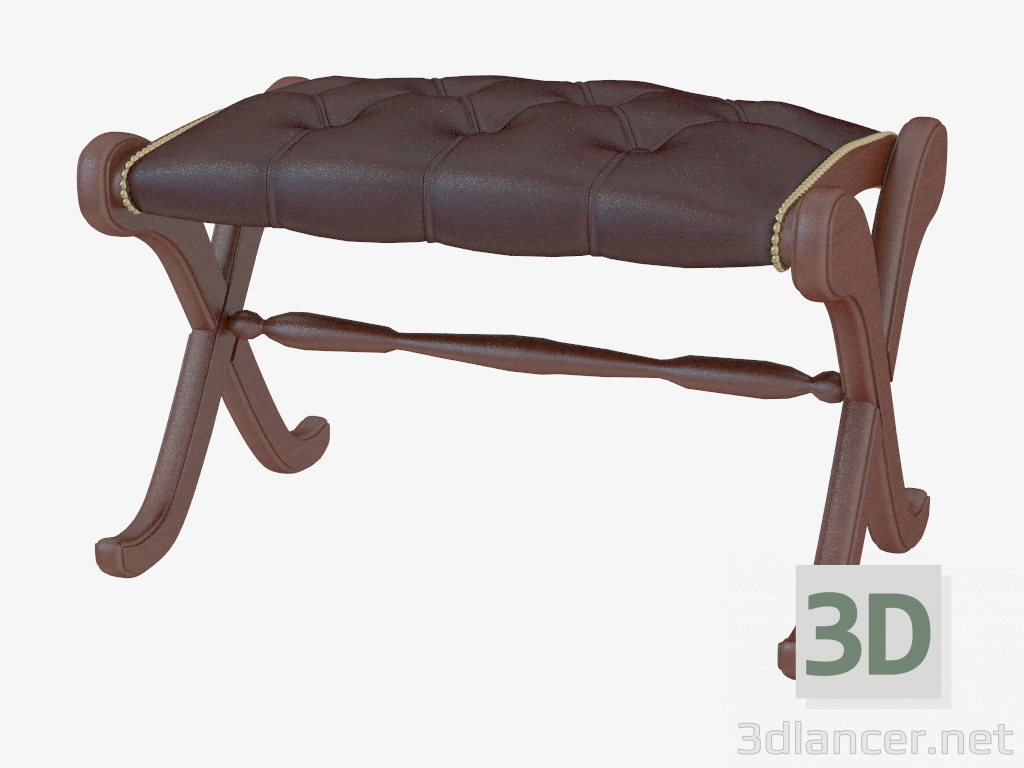 3 डी मॉडल चमड़े की सीट के साथ पीठ - पूर्वावलोकन