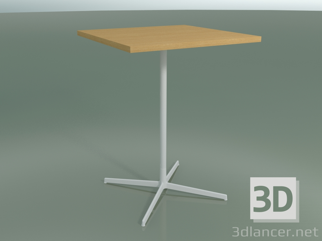 3D Modell Quadratischer Tisch 5570 (H 105,5 - 80 x 80 cm, natürliche Eiche, V12) - Vorschau
