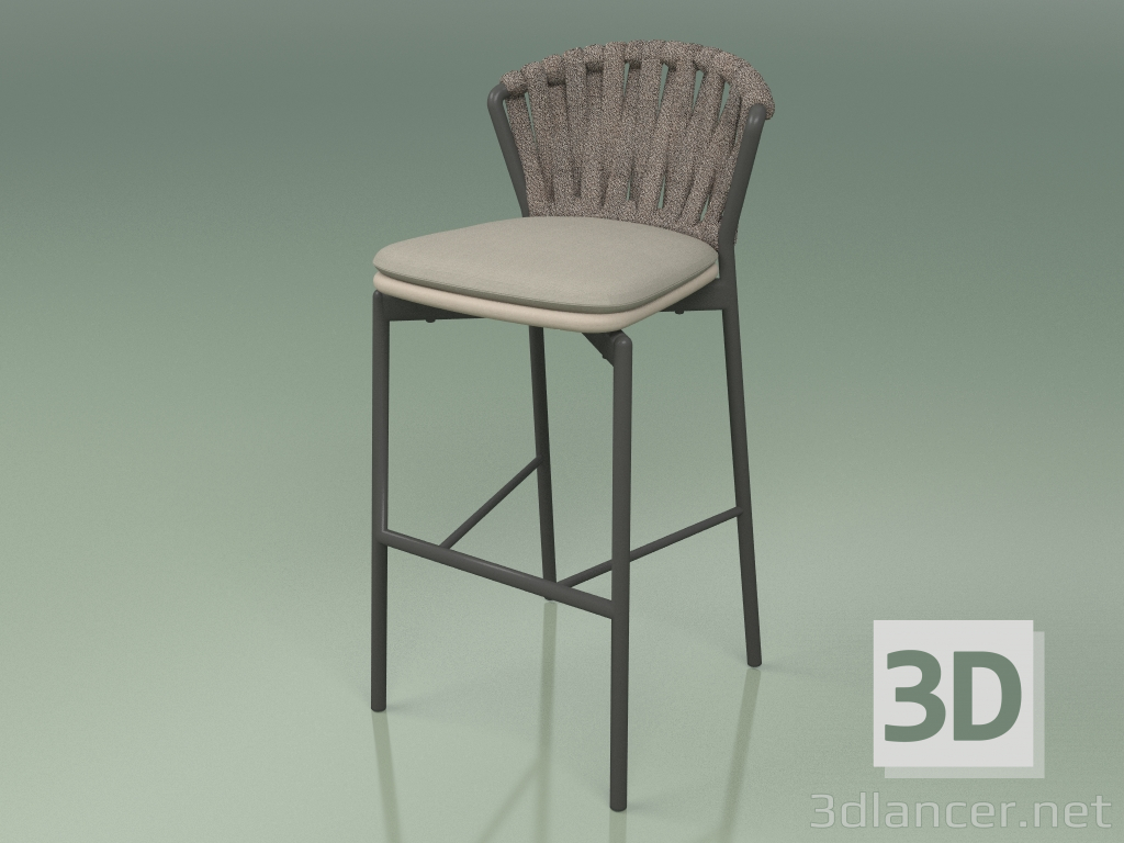 3d model Bar stool 250 (Metal Smoke, Polyurethane Resin Mole, Padded Belt Gray-Sand) - preview