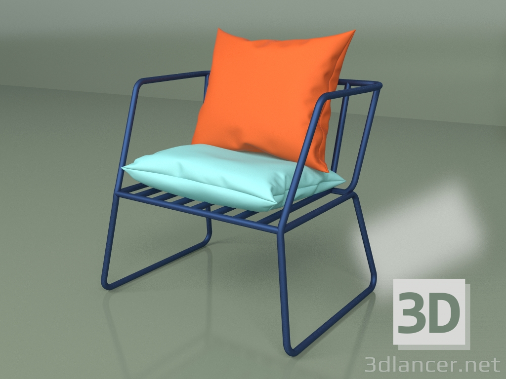 modello 3D Poltrona By Varya Schuka (blu) - anteprima