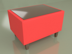 Mesa de centro rectangular Cosmo (cuero rojo)