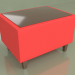 3d model Mesa de centro rectangular Cosmo (cuero rojo) - vista previa
