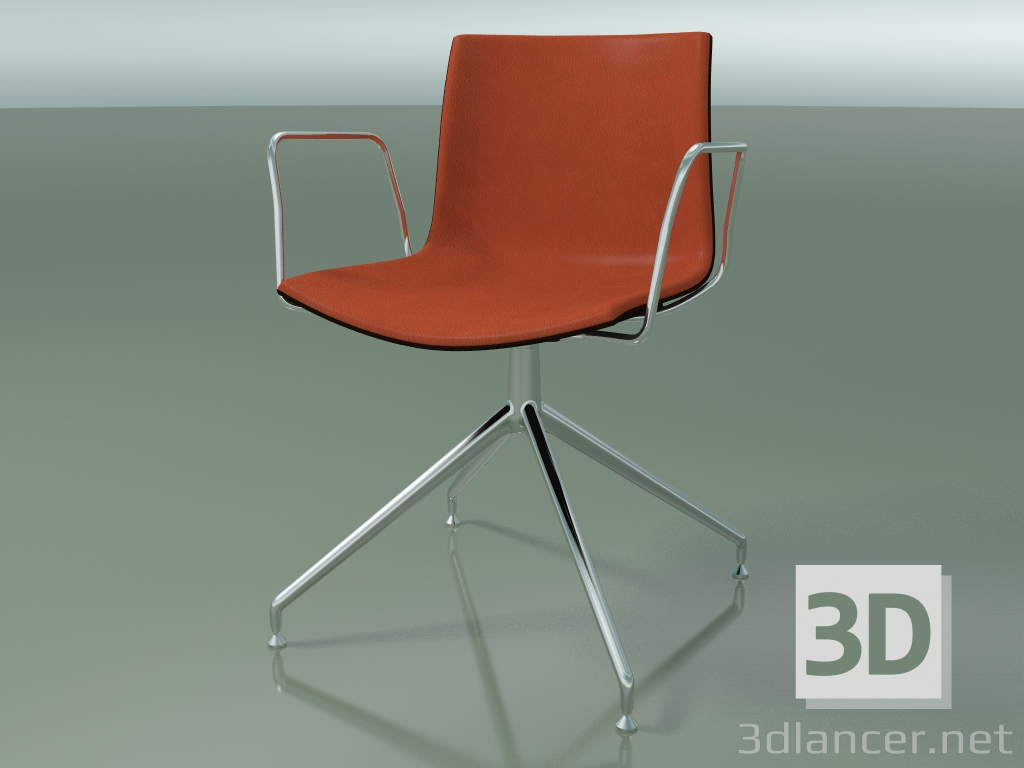 modèle 3D Chaise 0332 (pivotante, avec accoudoirs, avec garniture avant, LU1, wengé) - preview