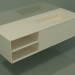 3D Modell Waschbecken mit Schublade und Fach (06UC824D2, Knochen C39, L 144, P 50, H 36 cm) - Vorschau