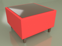 Table basse carrée Cosmo (Cuir rouge)