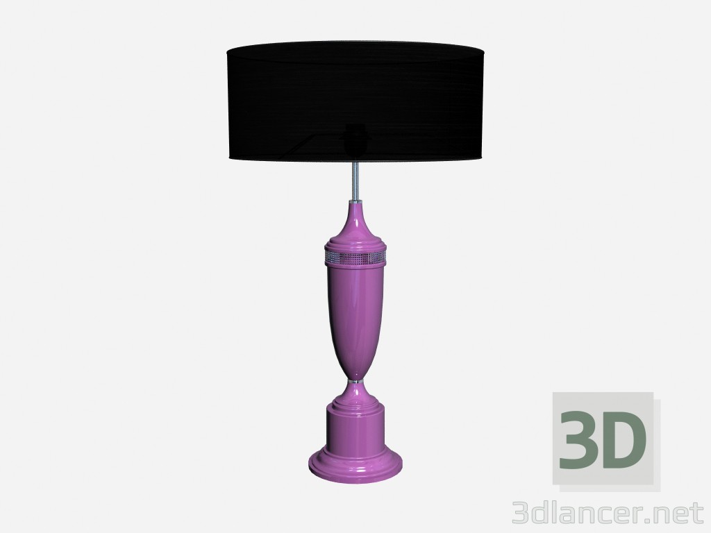 3d model Lámpara de mesa en púrpura bajo la lámpara de cerámica púrpura - vista previa