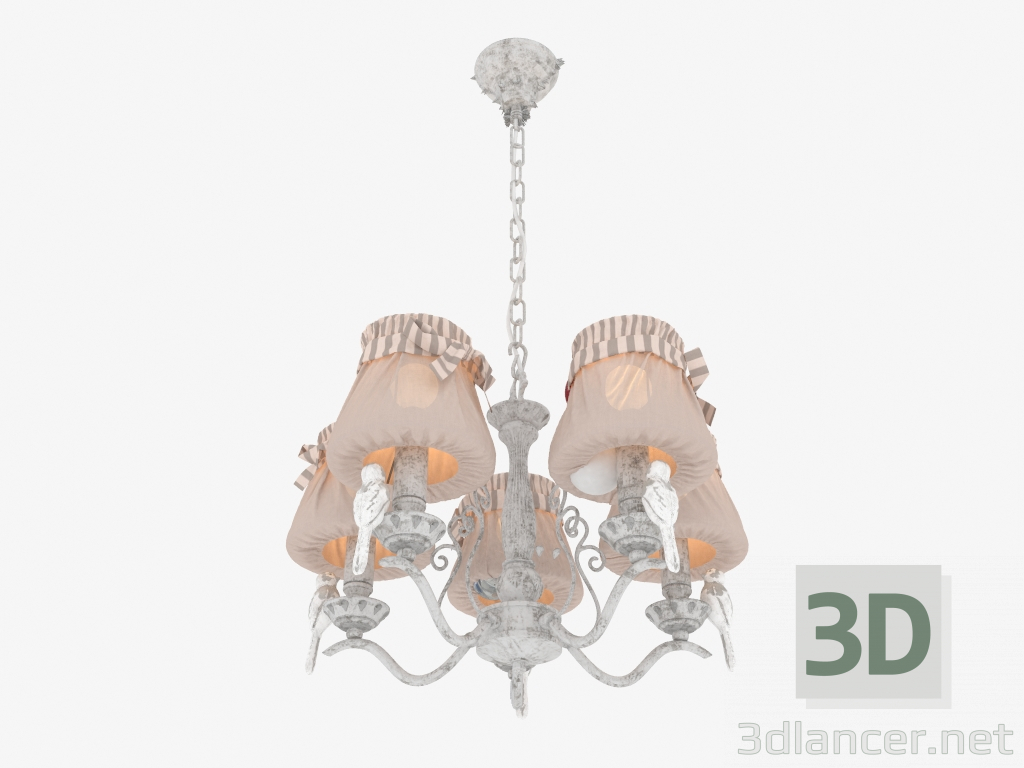 3D Modell Kronleuchter VOGEL (ARM013-05-W) - Vorschau