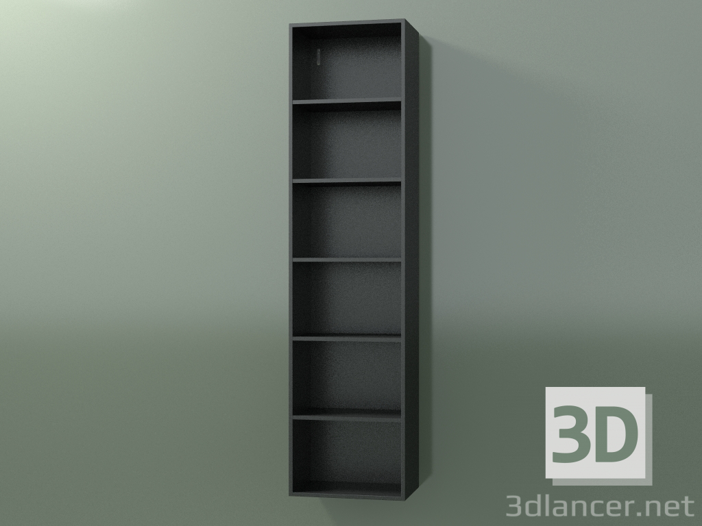 modello 3D Mobile alto Wall (8DUBEC01, Deep Nocturne C38, L 36, P 24, H 144 cm) - anteprima
