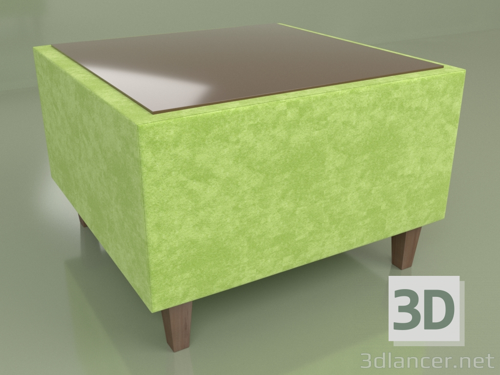 3d модель Стол журнальный квадратный Космо (Green velvet) – превью