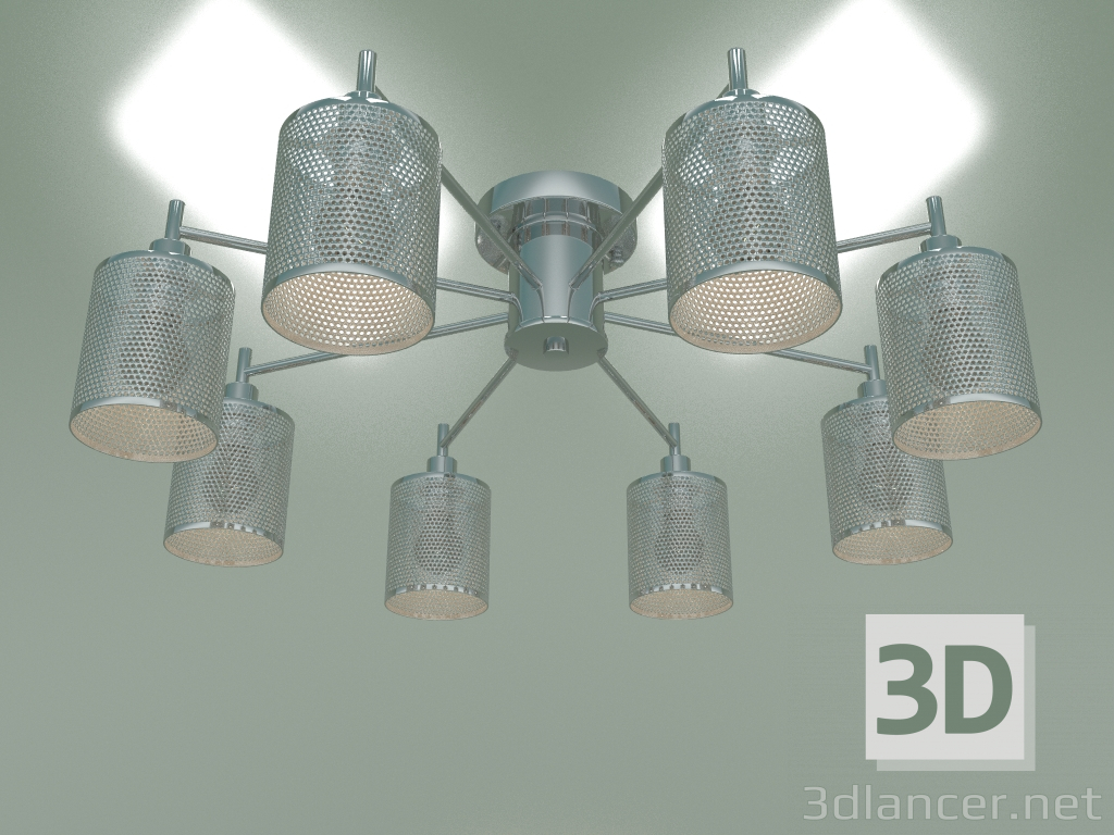 modello 3D Lampadario a soffitto Tela 70109-8 (cromo) - anteprima