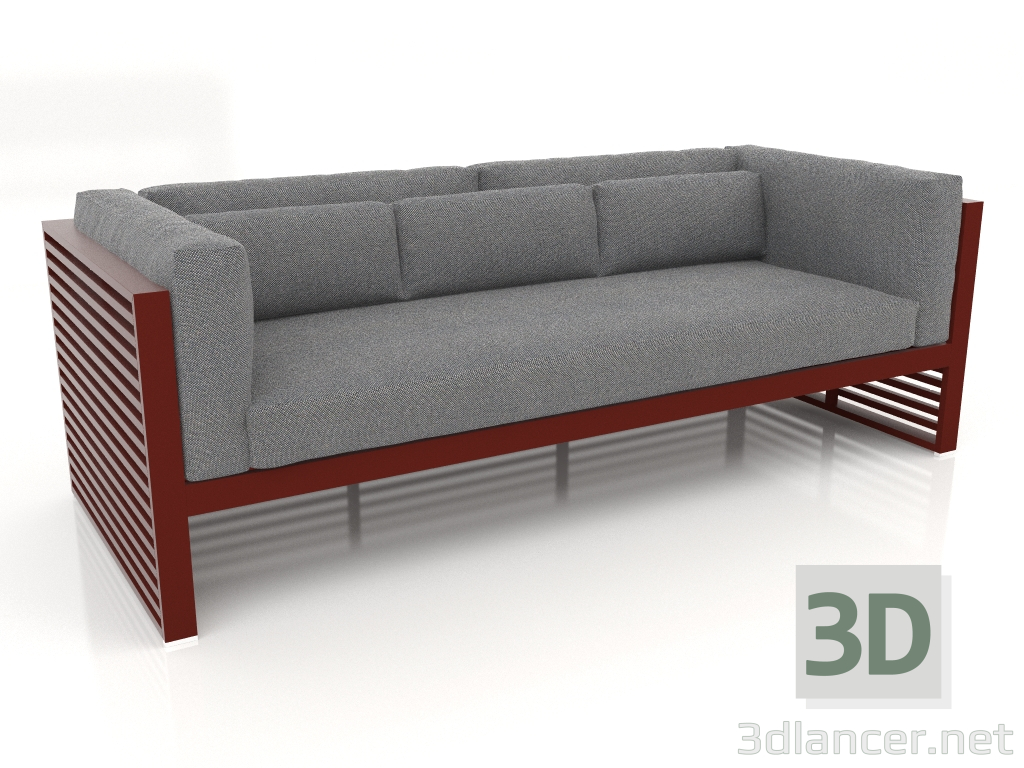 3d model 3-seater sofa (Wine red) - preview